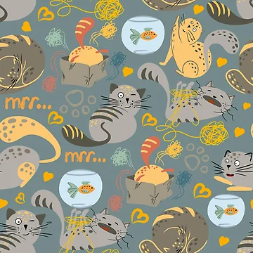 Artwork thumbnail, Cat Pattern by April Long Designs