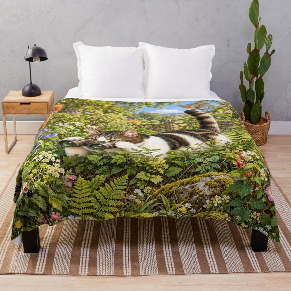 Item preview, Birdwatching Cat with Robin designed and sold by EllieGantDesign.