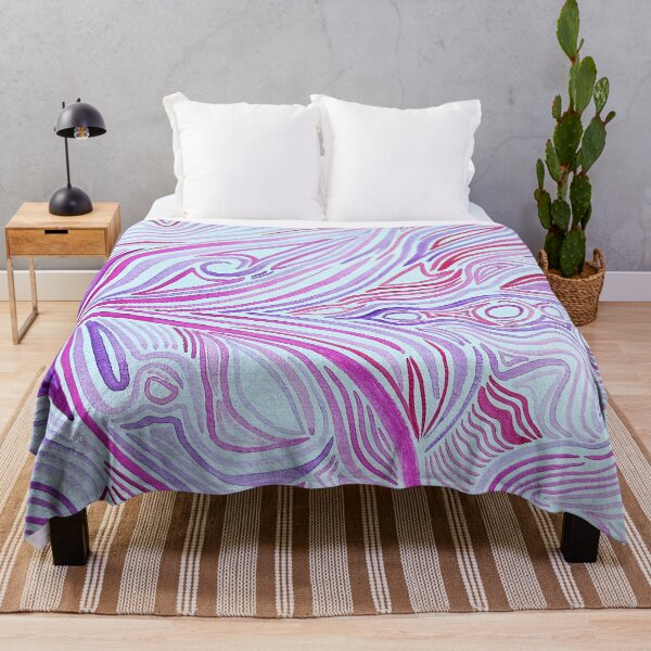 Item preview, Abstract line art in pink and purple – Line Art Watercolor designed and sold by Art by M.H..
