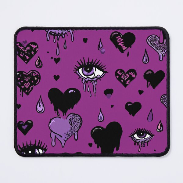 Item preview, Hearts and Crying Eyes Purple Aesthetic Pattern designed and sold by WyldLuna.