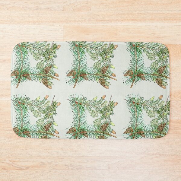 Item preview, Pine Cone Harmony - Evergreen Botanical Branch Pattern designed and sold by Seamless Serenity.