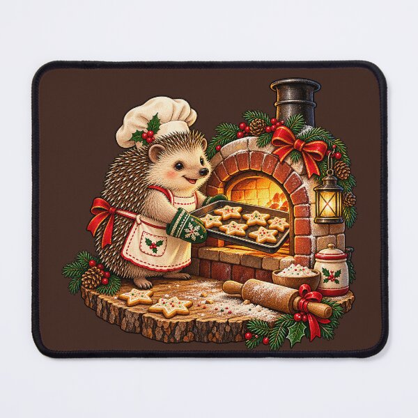 Item preview, Hedgehog Christmas Cookie Bakery designed and sold by TrinovaCreates.