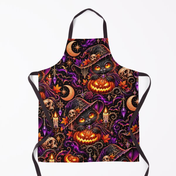 Item preview, Witches of the Night – Gothic Black Cat Hallo designed and sold by TheInkRaven.
