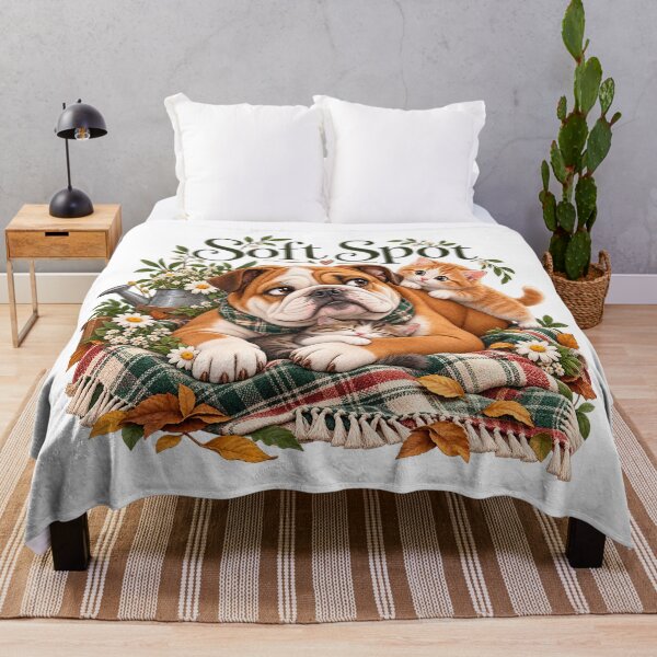 Item preview, Soft Spot Cute Bulldog and Kittens designed and sold by J-CCreations.