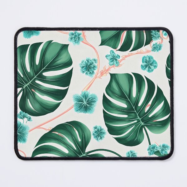 Item preview, Tropical Monstera Leaves & Hibiscus Floral Seamless Pattern 01 designed and sold by The Design Asset Station.