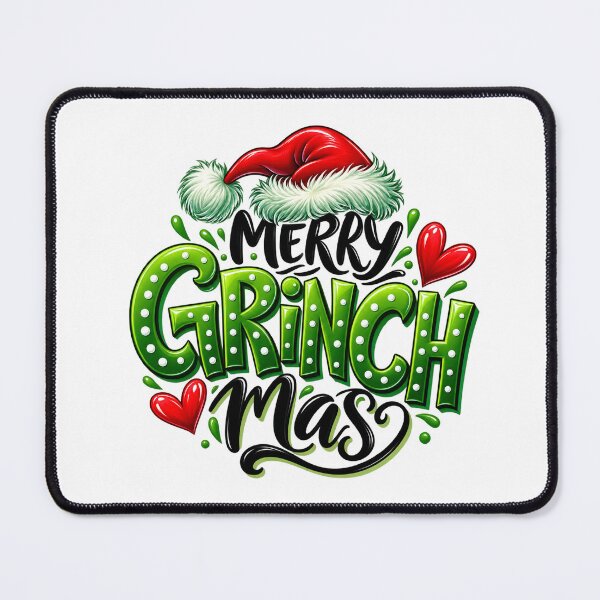 Item preview, Green Christmas Lettering with Santa Hat and Hearts designed and sold by LizzyKeiko.