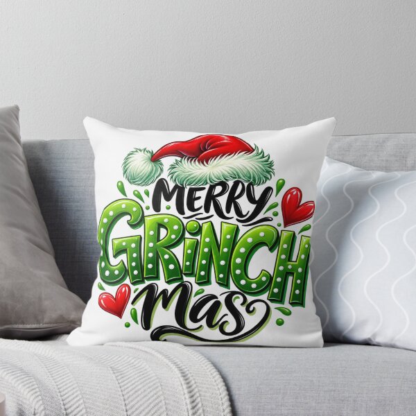 Item preview, Green Christmas Lettering with Santa Hat and Hearts designed and sold by LizzyKeiko.