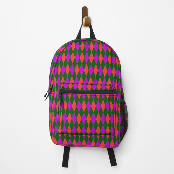Item preview, Red Purple On Green Harlequin Diamonds Pattern designed and sold by PatternTitan.