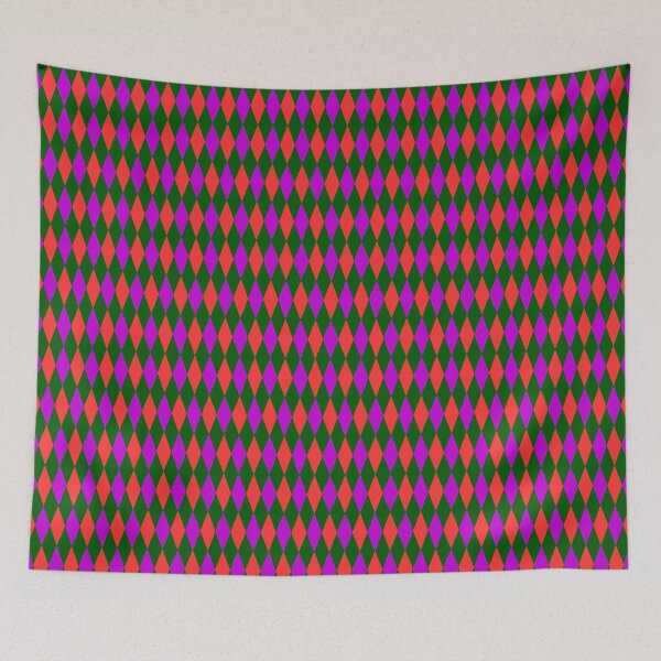 Item preview, Red Purple On Green Harlequin Diamonds Pattern   designed and sold by PatternTitan.