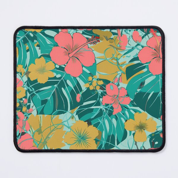 Item preview, Tropical Monstera Leaves & Hibiscus Floral Seamless Pattern 03 designed and sold by The Design Asset Station.