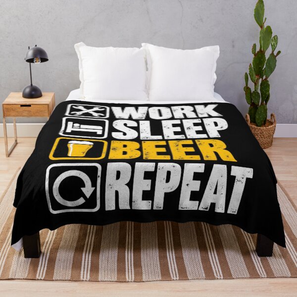 Item preview, Work Sleep Beer Repeat Funny Drinking Gift designed and sold by Ultimate Threads.