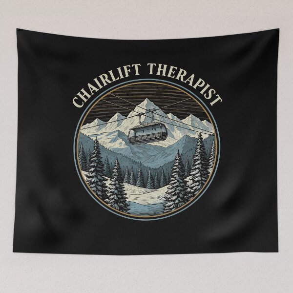 Item preview, Chairlift Therapist Skiing Monoline Alpine Badge T designed and sold by GCFULLA.