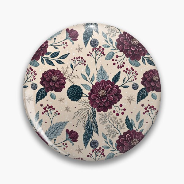 Item preview, Burgundy Winter Floral Botanical Pattern designed and sold by Storybook Botanica.