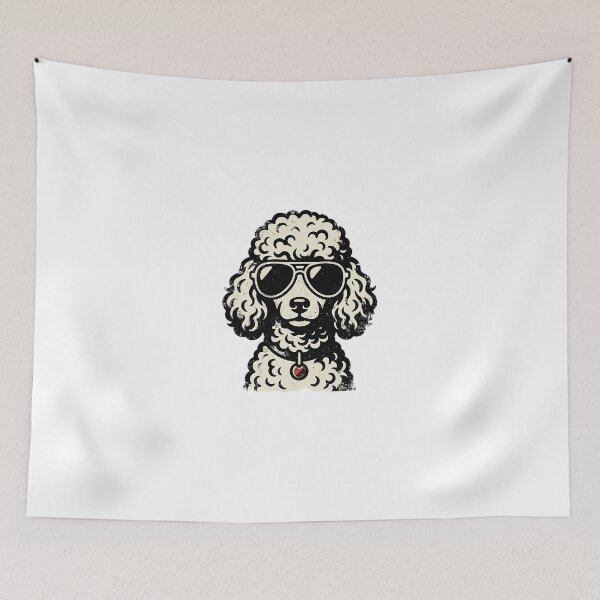 Item preview, Retro Cool Poodle In Aviator Sunglasses - Vintage Pet Art designed and sold by The Red Lime.