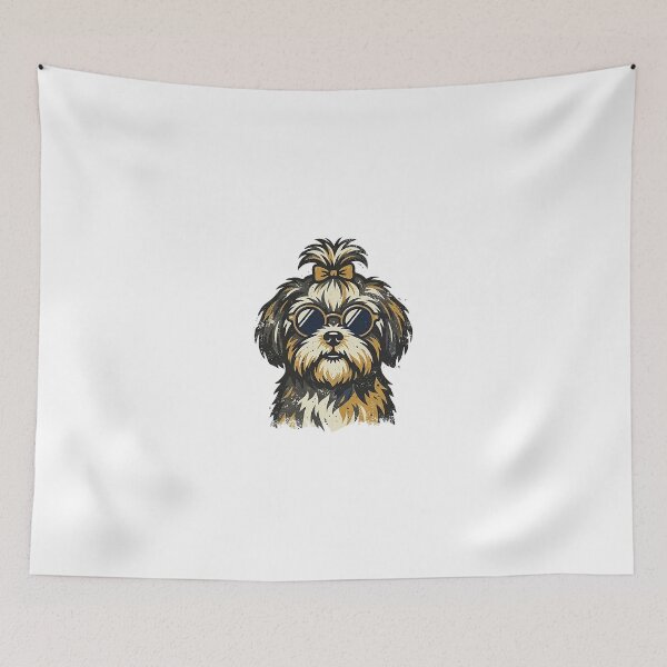Item preview, Retro Cool Shih Tzu In Sunglasses - Vintage Dog Art designed and sold by The Red Lime.