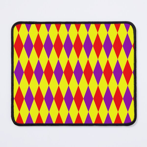 Item preview, Red Purple On Yellow Harlequin Diamonds Pattern   designed and sold by PatternTitan.