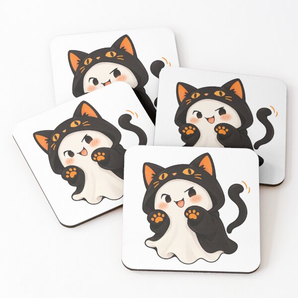 Item preview, Cute Ghost in Black Cat Costume designed and sold by Dreamsheaven.