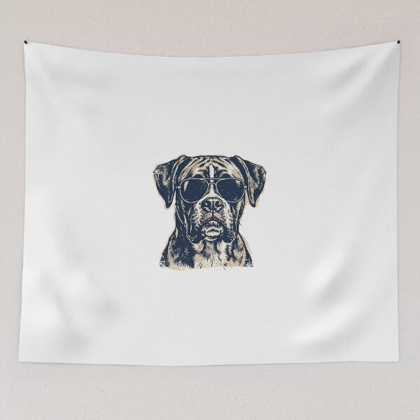 Item preview, Retro Cool Boxer In Aviator Sunglasses - Vintage Dog Art designed and sold by The Red Lime.