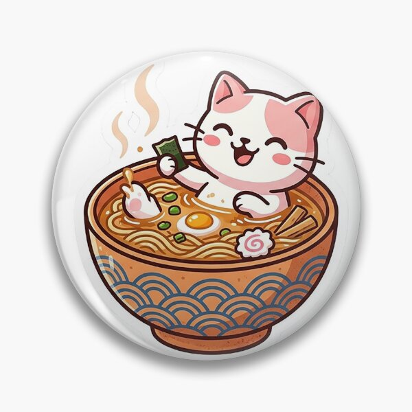 Item preview, Kawaii Cat In Ramen Bowl - Cute Japanese Food Art designed and sold by The Red Lime.