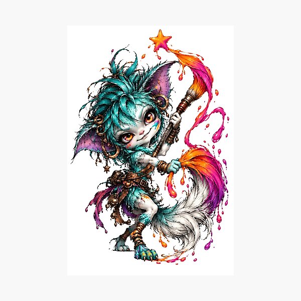 Item preview, Cute Creature Paintbrush Splash Artwork designed and sold by Shadow Sprite Art.