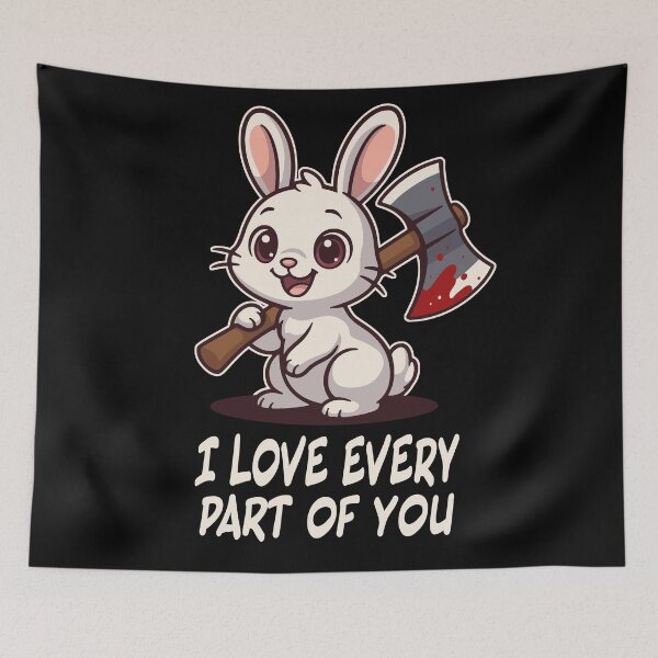Item preview, Cute Killer Bunny with Axe - Dark Humor designed and sold by Ankarzh.