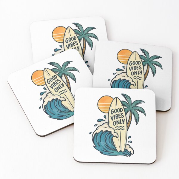 Item preview, Good Vibes Only Surfboard Tropical Sunset designed and sold by SurfLab.