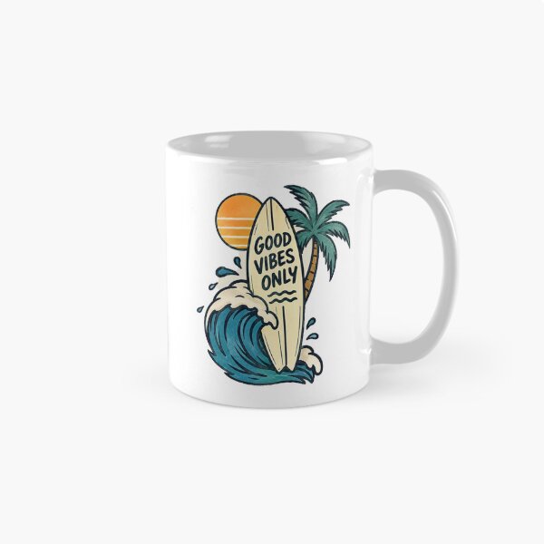 Item preview, Good Vibes Only Surfboard Tropical Sunset designed and sold by SurfLab.