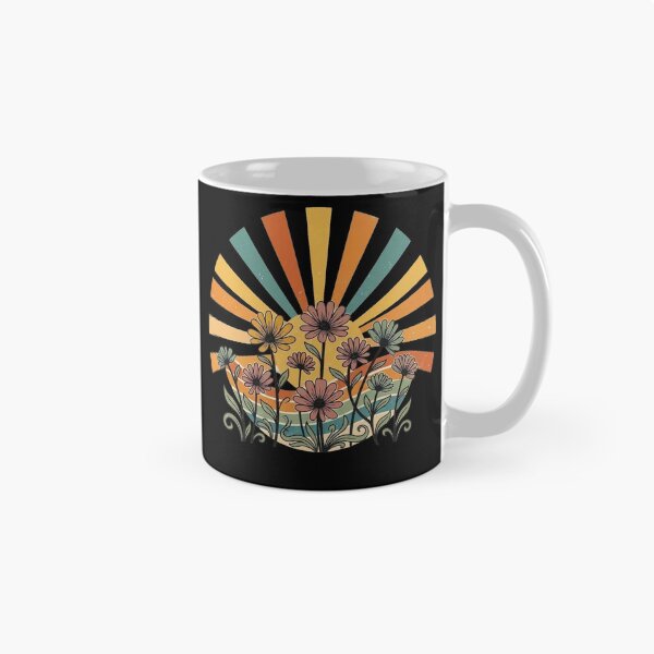 Item preview, Retro Floral Sunrise - Vintage 70s Daisy and Sunburst Art designed and sold by Chroma Dreams .