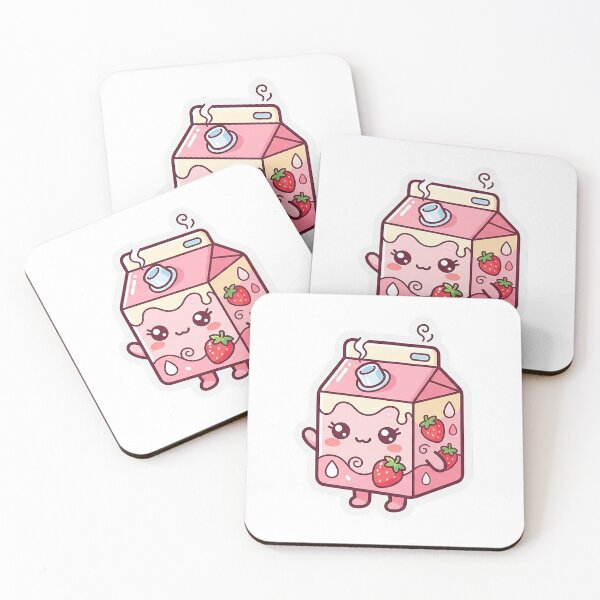 Item preview, Kawaii Strawberry Milk Carton - Cute Sweet Drink Character designed and sold by The Red Lime.