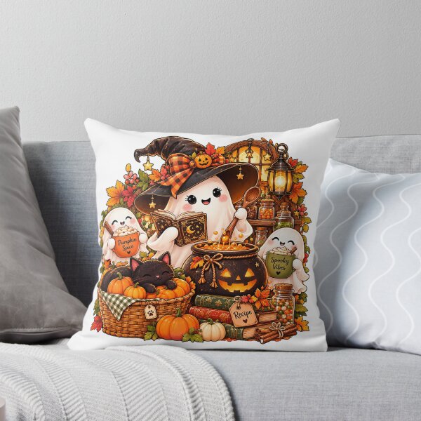 Item preview, Pumpkin Spice Ghost Cauldron – Cute Halloween Witch Sticker designed and sold by PaginaBrew.