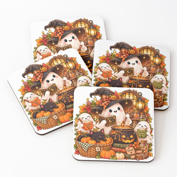 Item preview, Pumpkin Spice Ghost Cauldron – Cute Halloween Witch Sticker designed and sold by PaginaBrew.