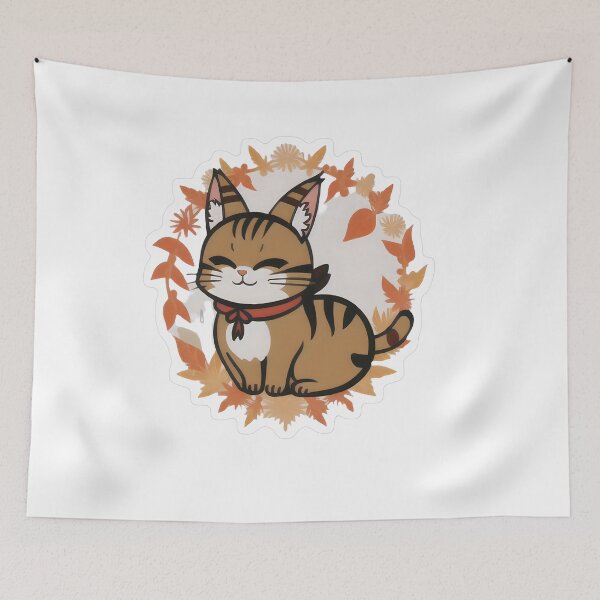 Item preview, Smiling Tabby Cat Thanksgiving Wreath designed and sold by For-Cat Studio.