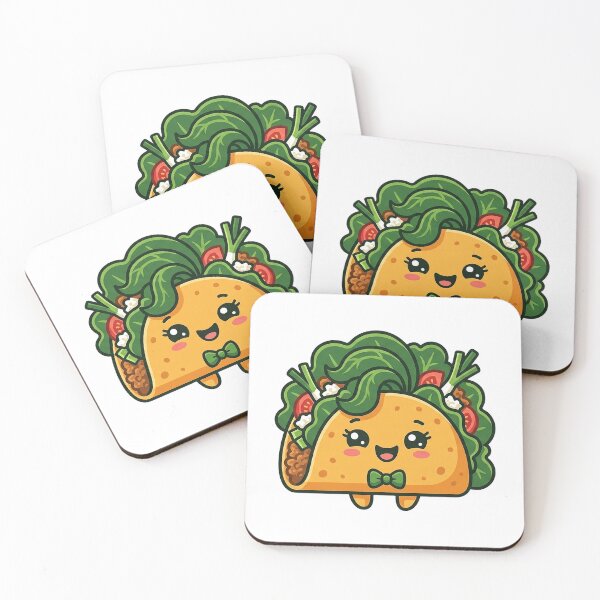 Item preview, Kawaii Taco With Bow Tie - Cute Funny Mexican Food Character designed and sold by The Red Lime.
