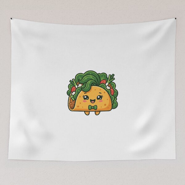 Item preview, Kawaii Taco With Bow Tie - Cute Funny Mexican Food Character designed and sold by The Red Lime.
