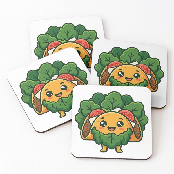 Item preview, Kawaii Taco With Lettuce Beard - Cute Funny Mexican Food Character designed and sold by The Red Lime.