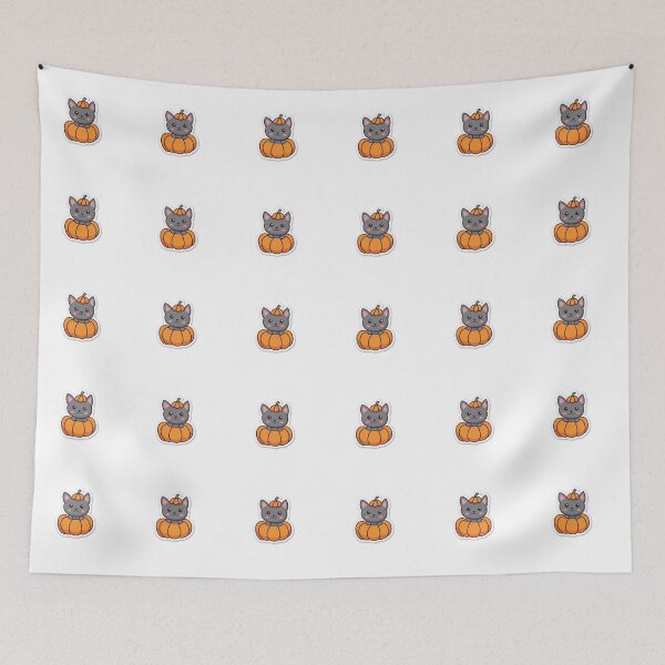 Item preview, Cute Halloween Cat in Pumpkin with Witch Hat Vector Illustration designed and sold by ElenMart.