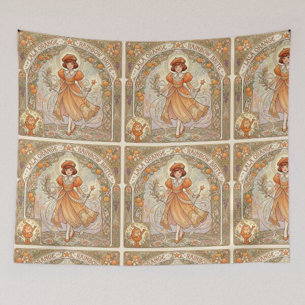 Item preview, Lala Orange in the style of Alphonse Mucha designed and sold by Solace Sparkles.