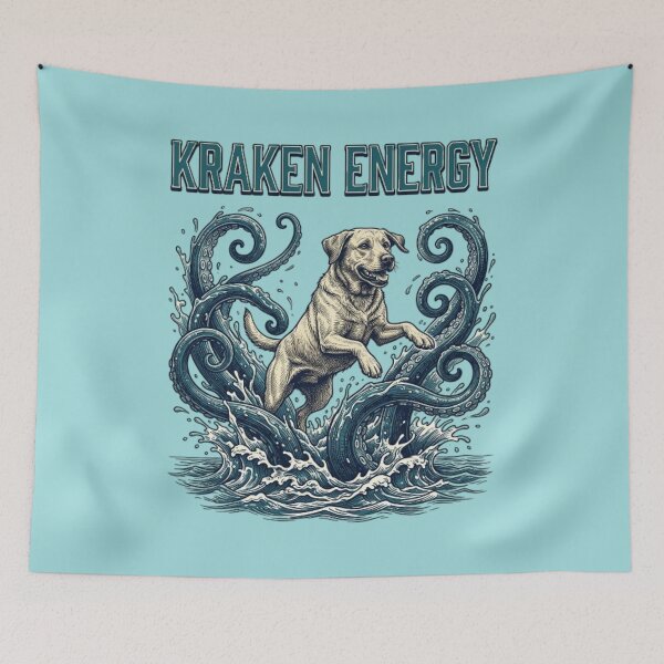 Item preview, Kraken Energy Funny Labrador Pool Mythology Dog Funny Dog Owner Gift designed and sold by FurRealStudioCo.