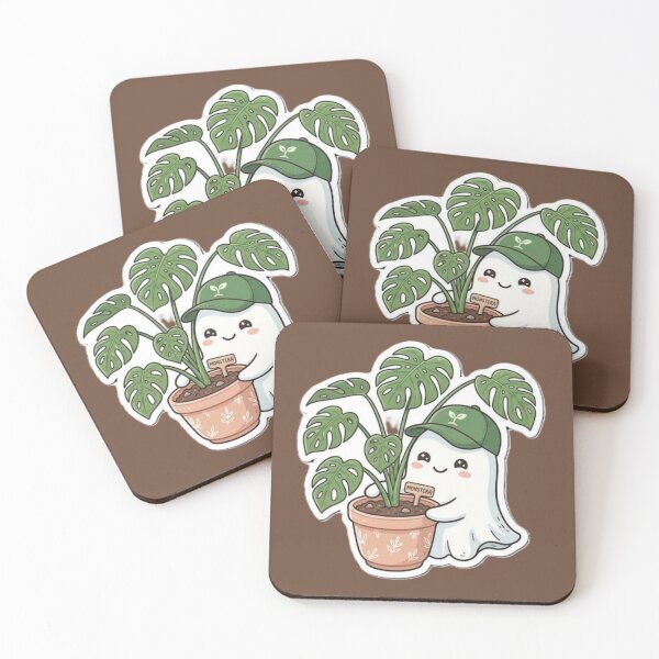 Item preview, Cute Ghost and Monstera designed and sold by ritusdesigns.