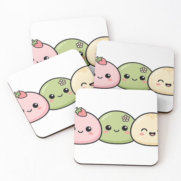 Item preview, Kawaii Mochi Trio - Cute Pastel Dango & Sweet Friends designed and sold by The Red Lime.
