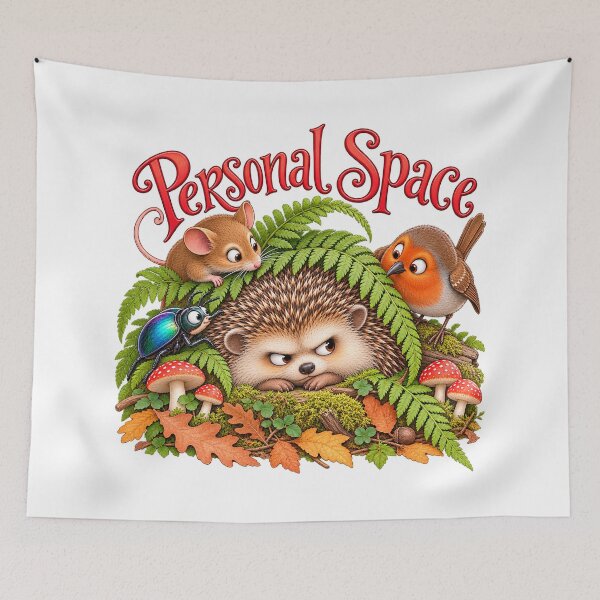 Item preview, Personal Space Grumpy Hedgehog designed and sold by J-CCreations.
