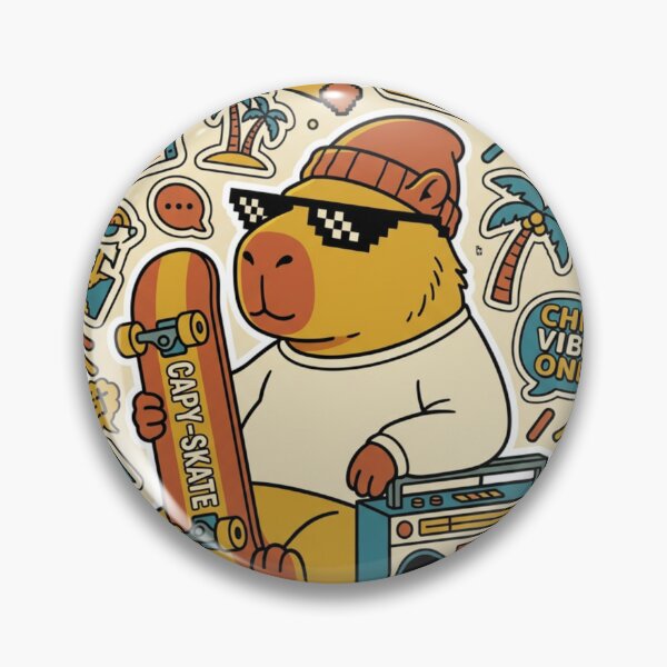 Item preview, Chill Capybara Skater Retro Streetwear designed and sold by SurfLab.