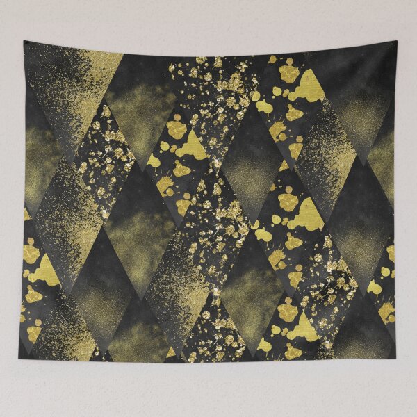 Item preview, DRAGON SCALES - geometric black and gold designed and sold by cadinera.