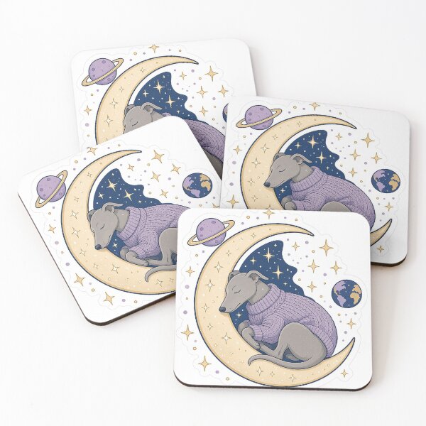 Item preview, Sleepy Greyhound Moon Dreams designed and sold by Taylor Brew Studio.