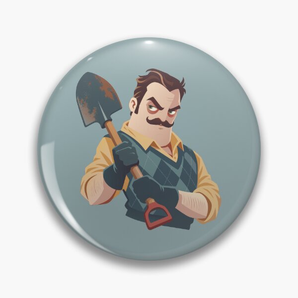 Item preview, Hello Neighbor Angry Peterson with Shovel Video Game Character designed and sold by karamram.