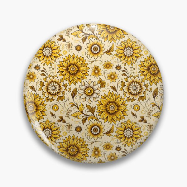 Item preview, Golden Ornamental Flower Pattern designed and sold by Apex Designs.
