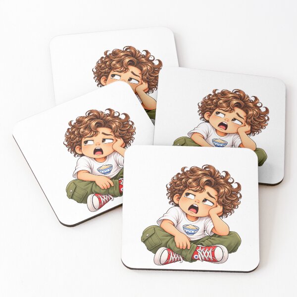 Item preview, Bored Naggy – Funny Curly-Haired Boy Cartoon designed and sold by NourTaiba.