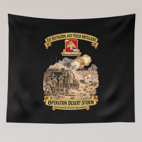 Item preview, Army - 1st Bn, 41st Artillery, DUI - ODS - 24th ID - Fire Mission Scene - 3D - Transparent designed and sold by Military Insignia Products.