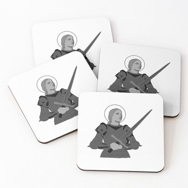 Item preview, Joan of Arc Medieval Warrior Portrait in Gray designed and sold by CraftyUniverse.
