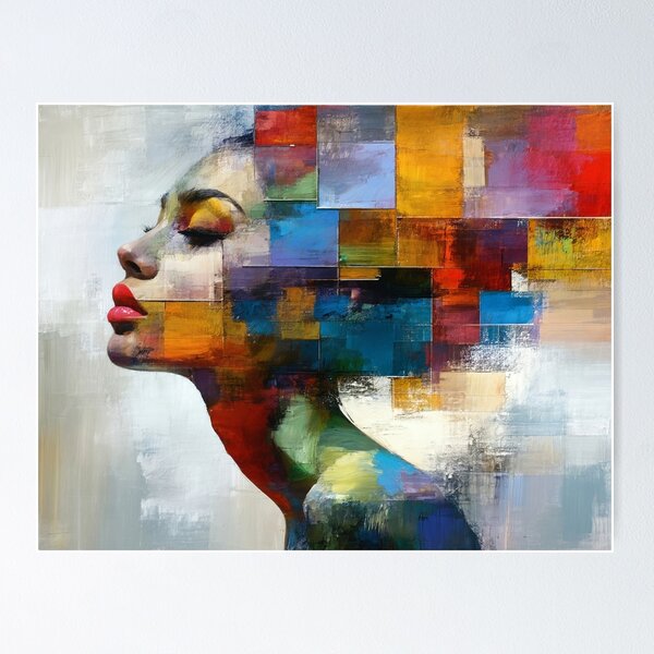 Item preview, Fragmented Geometric Portrait- Bold Graphic Color Art designed and sold by ConcreteCandy.